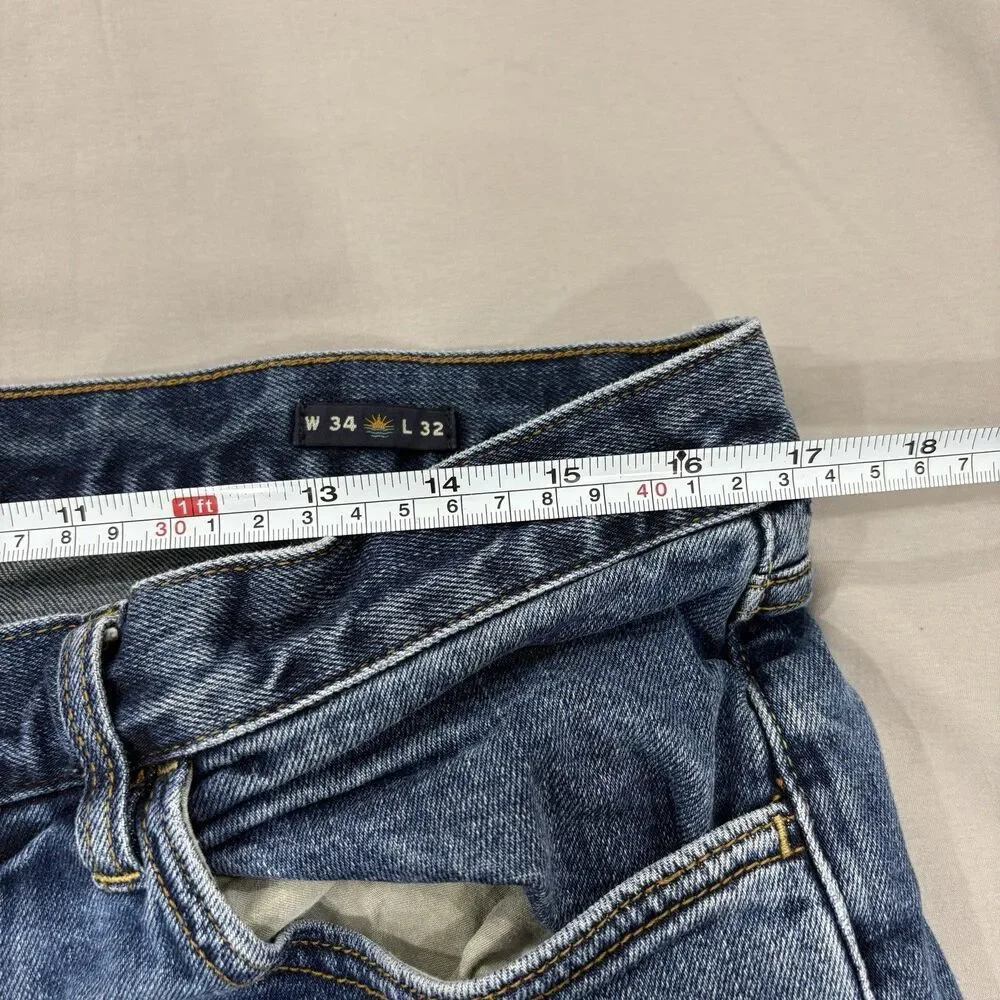 Faherty Jeans Straight Fit Mens 33x32 Feel Good Special Weave Casual Denim